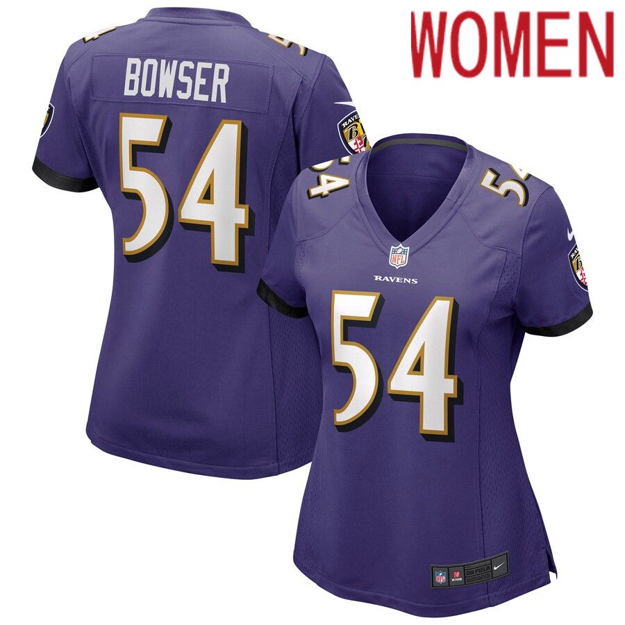 Women Baltimore Ravens #54 Tyus Bowser Nike Purple Game NFL Jersey